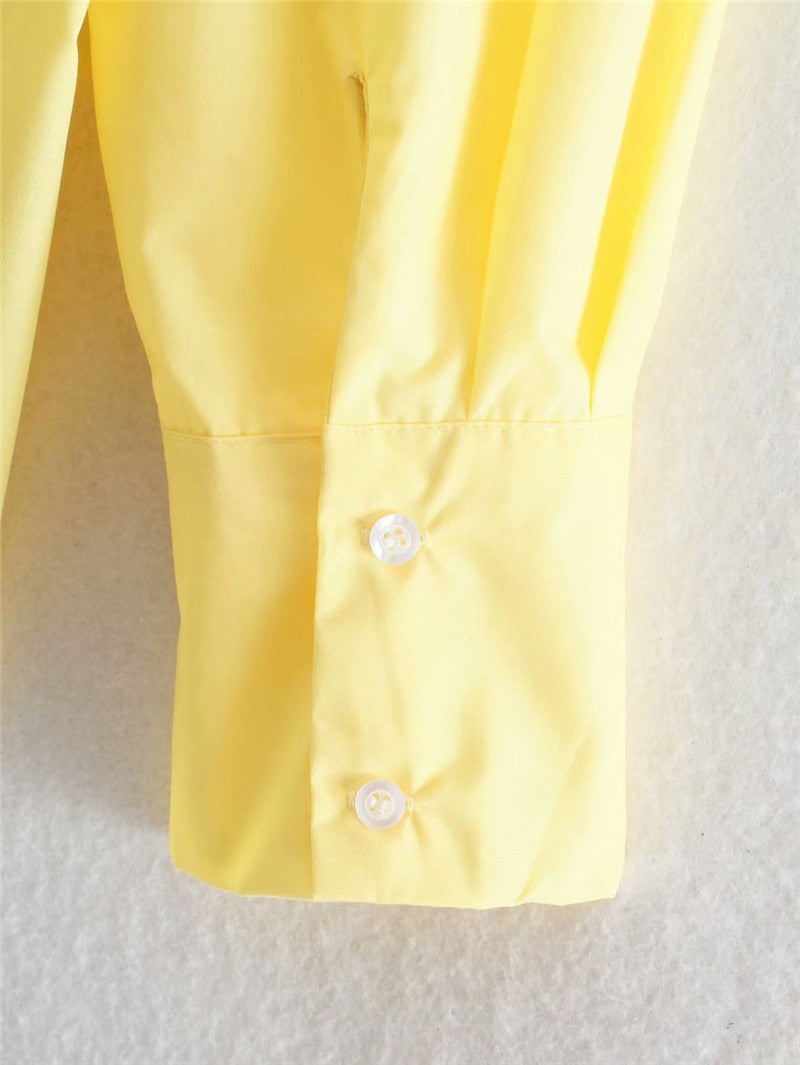 European Station Poplin Shirt Women's Yellow Shirt