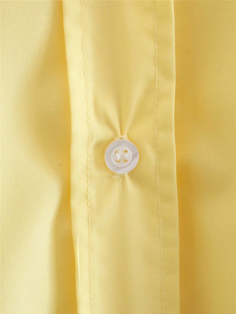 European Station Poplin Shirt Women's Yellow Shirt