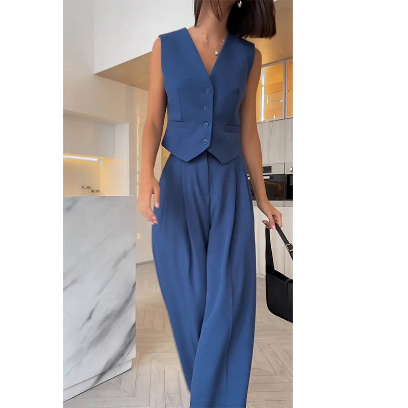 Women's Sleeveless Waistcoat Vest Casual Suit
