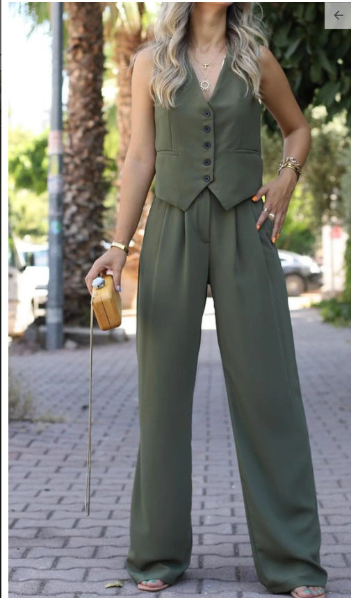 Women's Sleeveless Waistcoat Vest Casual Suit