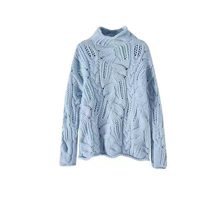 Half Turtleneck Hollow Sweater