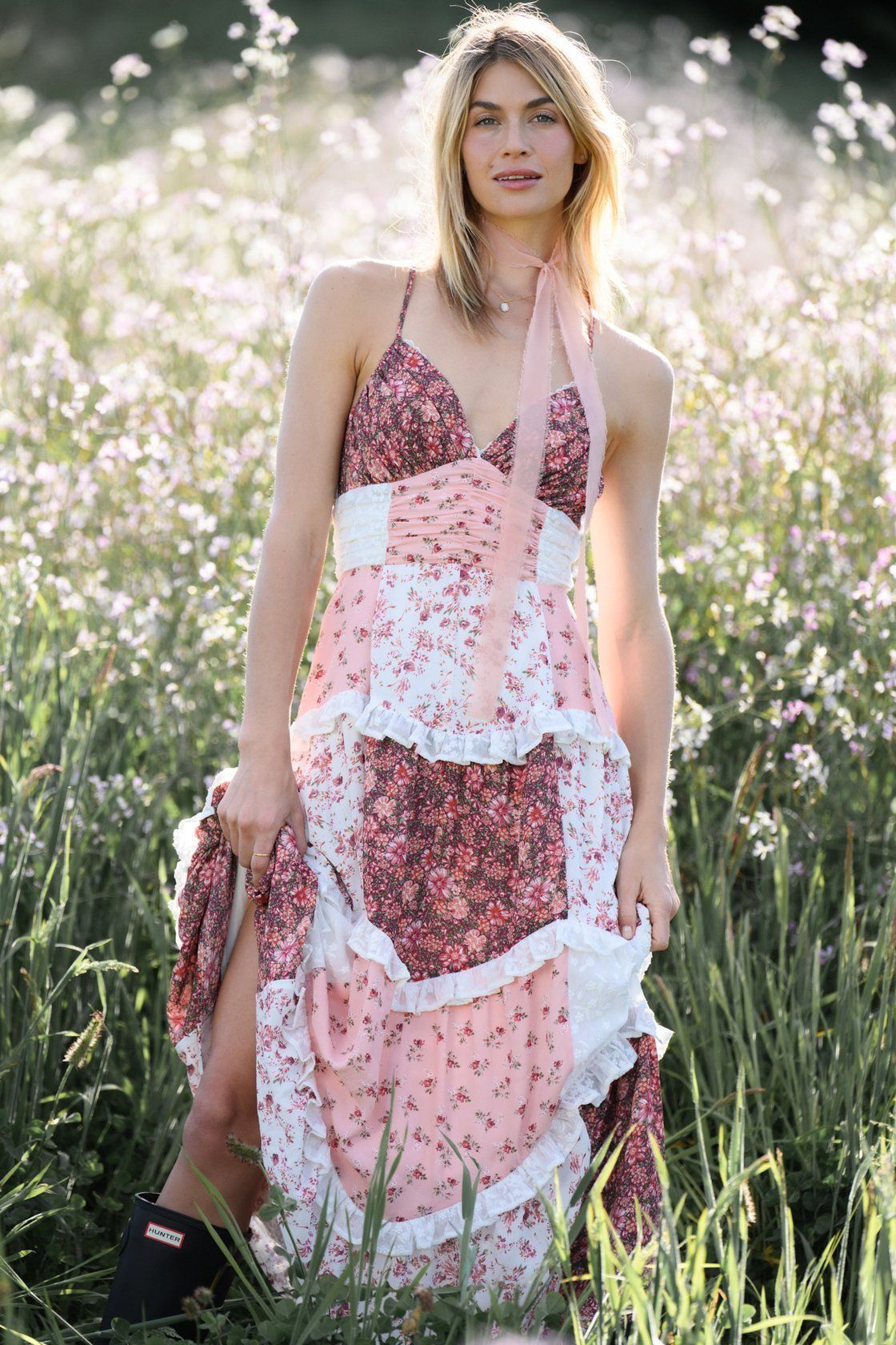 Women's Sleeveless Strap Digital Printed Dress