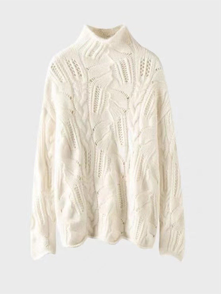 Half Turtleneck Hollow Sweater