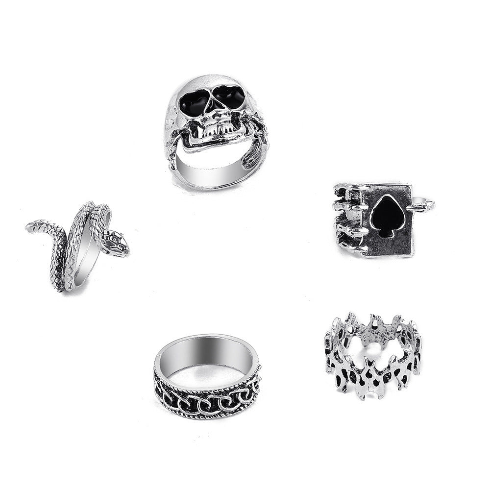 Statement Vintage Silver Spades Solitaire Knuckle Ring