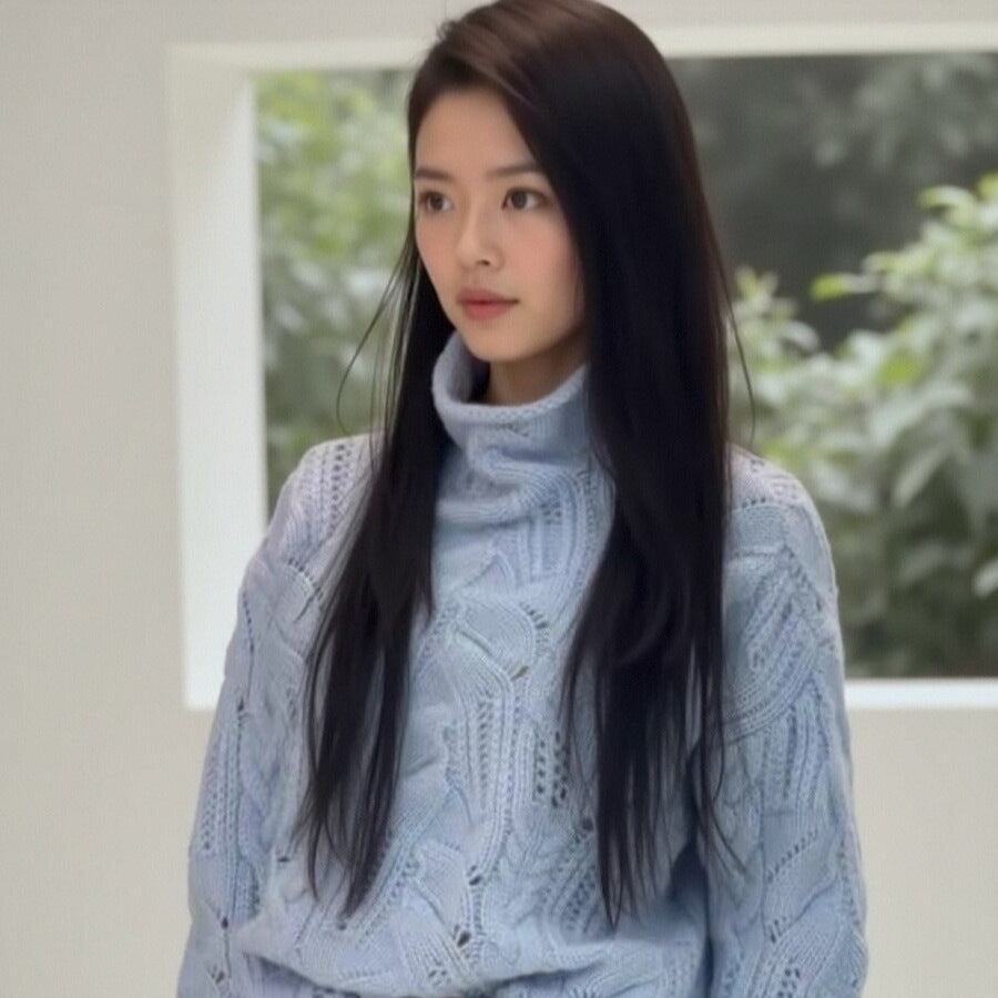 Half Turtleneck Hollow Sweater