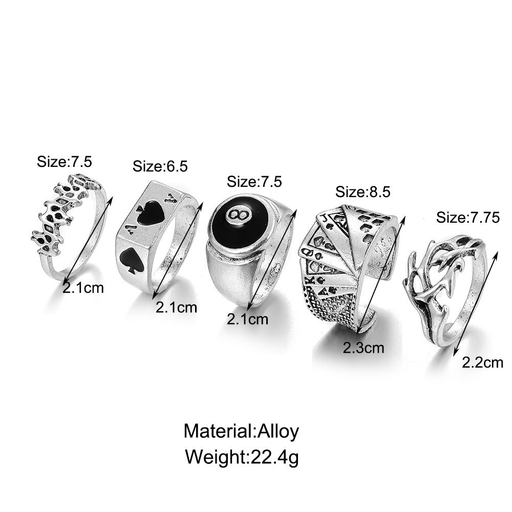 Statement Vintage Silver Spades Solitaire Knuckle Ring
