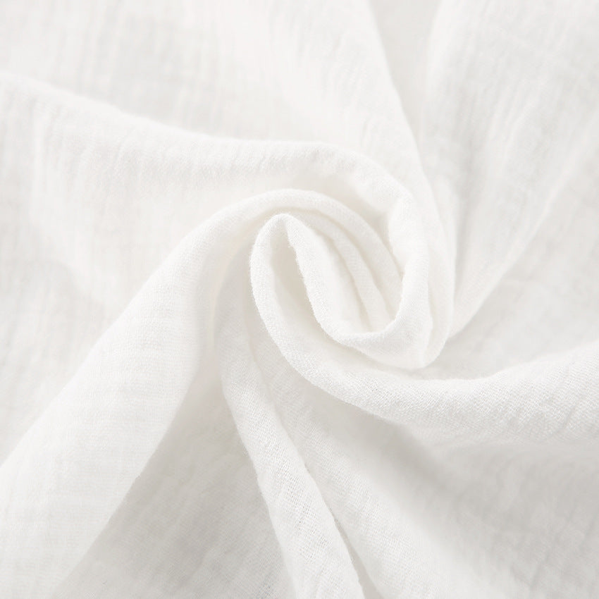 Simple And Comfortable Cardigan Pajamas Two-piece White Pocket Long Sleeve Ladies' Homewear