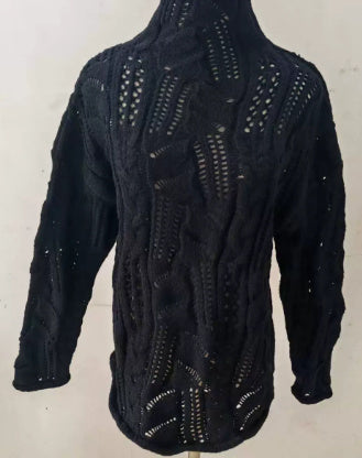 Half Turtleneck Hollow Sweater